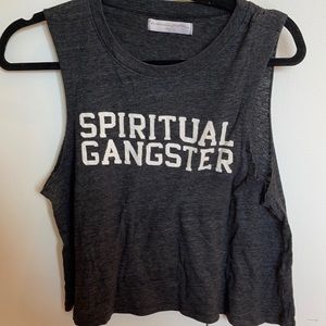 Spiritual gangster grey cropped tank
